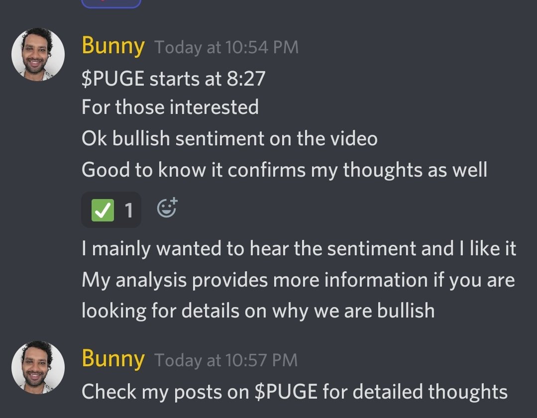 BunnyPicks's tweet photo. $PUGE Bullish sentiment by @InsidrFinancial that I agree with as well. Good job guys! Watch the video below:

https://t.co/wsqmhmDmFg

The screenshots below should get you started. Looking for a clean $.005+ break early in the morning as new base. 

Buy/Hold.

❤️ Bunny https://t.co/hrNFPRkSa8