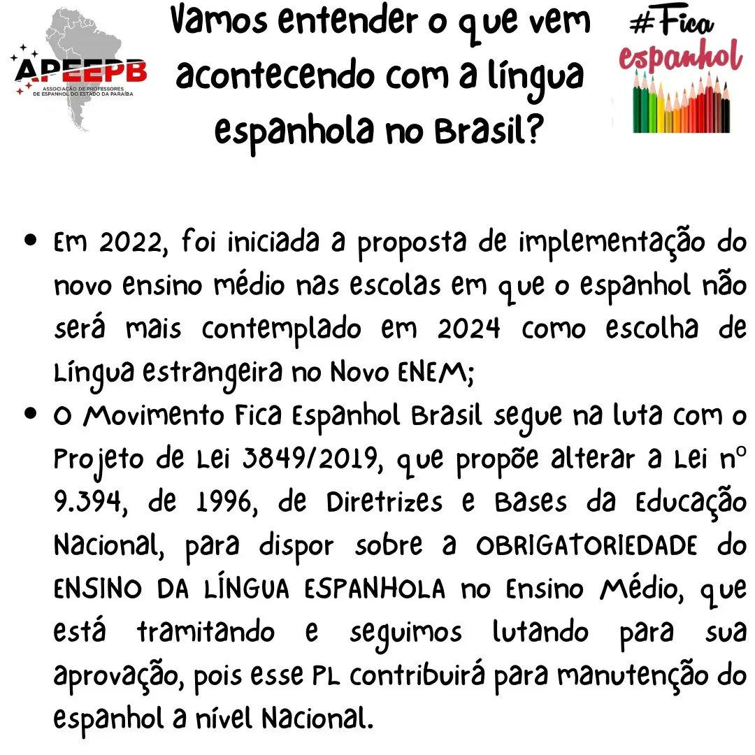 apeepb's tweet photo. Vamos entender o que vem acontecendo com a língua espanhola no Brasil?

Veja as fotos👇
## https://t.co/BTbB8a63si