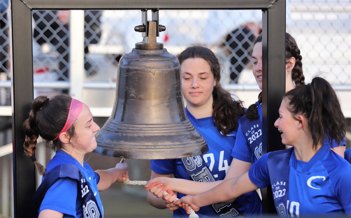 ccs_lady's tweet photo. Seniors ringing the bell for a win on Senior Night https://t.co/cVe6bXCiVt