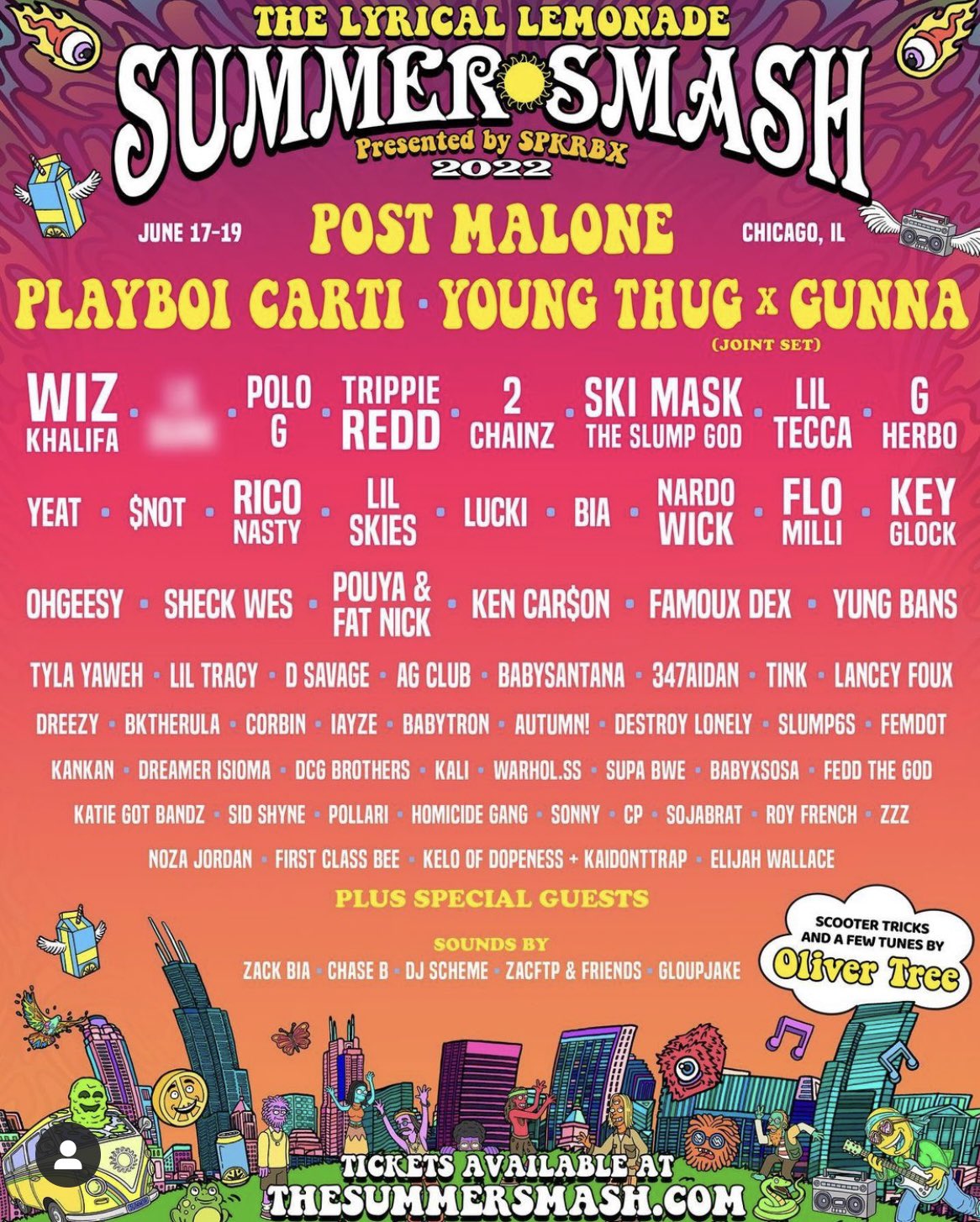 SUMMER SMASH on Twitter "Your official ‘22 Lyrical Lemonade Summer