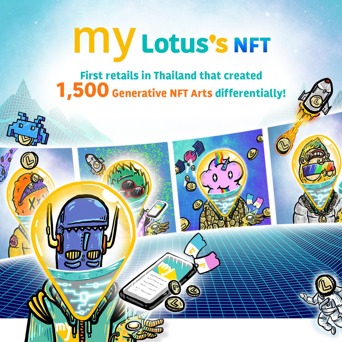ใครยังกดโค้ด my Lotus's NFT 🚀 ไม่ทัน เชิญมากองรวมกันตรงนี้ครับ

ผมว่าจะจับสลากแจก NFT ที่ผมวาดซักหน่อย
เลยอยากเห็นคนที่ยังไม่ได้

ฝาก RT &amp; Like ด้วยครับผม

ใครไม่รู้ว่าเค้าคุยอะไรกัน อ่านอันนี้ก่อนฮะ
facebook.com/TaiternNFT/pos…