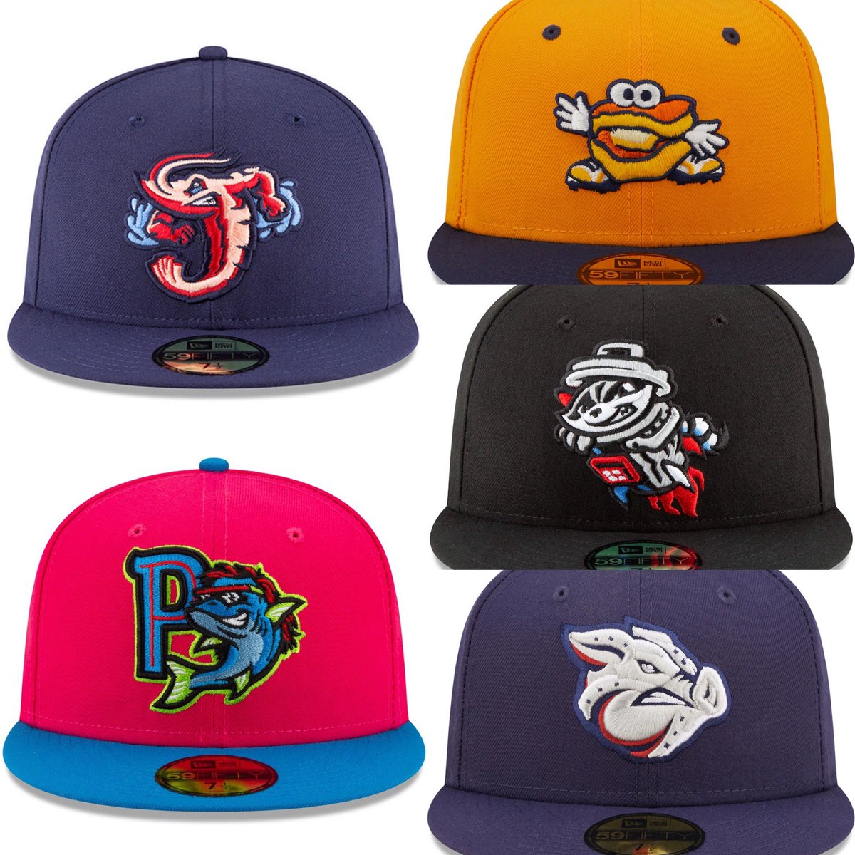CoachDuggs's tweet photo. My Top 5 MiLB Hats (of teams I’ve seen) https://t.co/q1QE0lyw7m