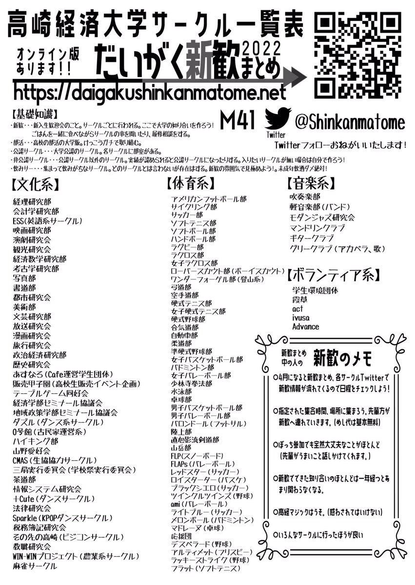 Tweets With Replies By 春から高崎経済大学22新歓まとめ Shinkanmatome Twitter