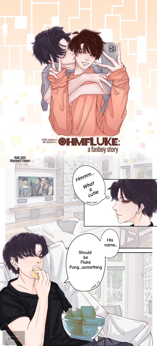 aestherny's tweet photo. Happy 3rd Anniversary, myblue! This is my gift for everyone. Let's all bring back the story of their first meeting 💙
#OhmFluke3rdFallingForYou
.
.
✨ OHMFLUKE; A FANBOY STORY ✨
Art&amp;Story by AestherNY
(PART 1) https://t.co/gUJUhMwqve