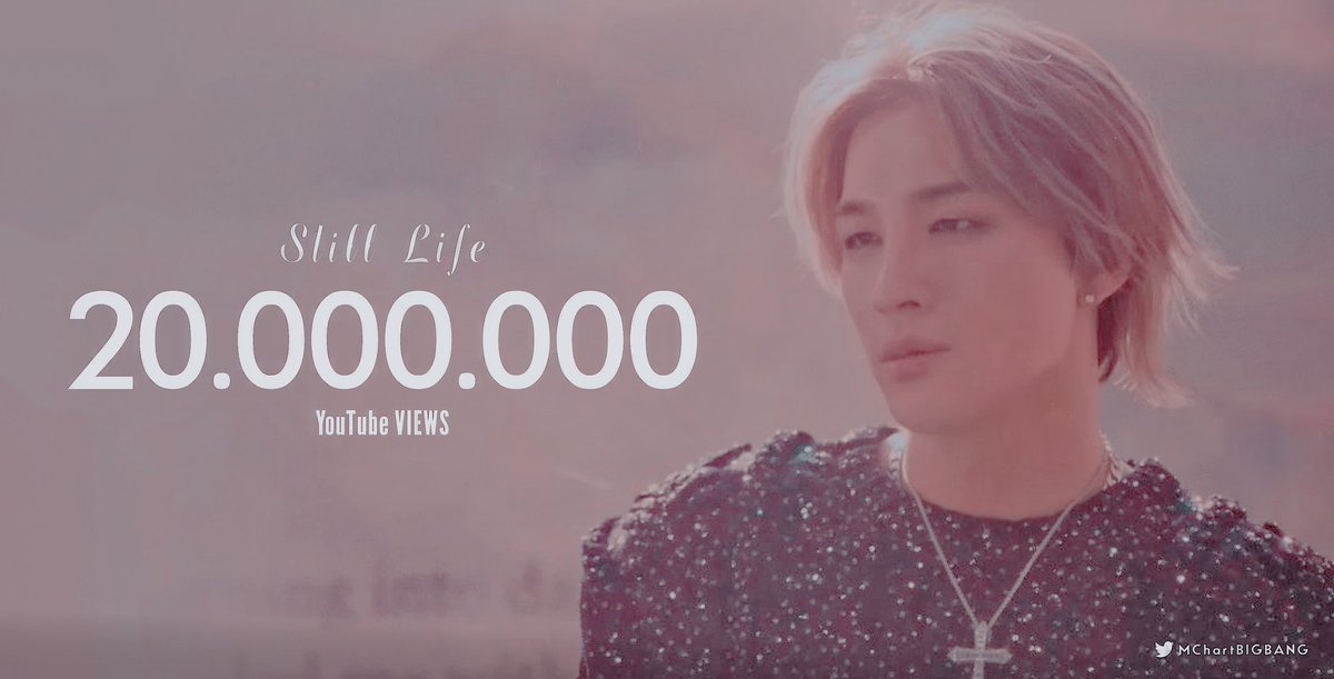 MChartBIGBANG's tweet photo. • BIGBANG's Still Life reached 20.000.000 views on YouTube!

#BIGBANG_StillLife #빅뱅 https://t.co/W5cbJJA1iO
