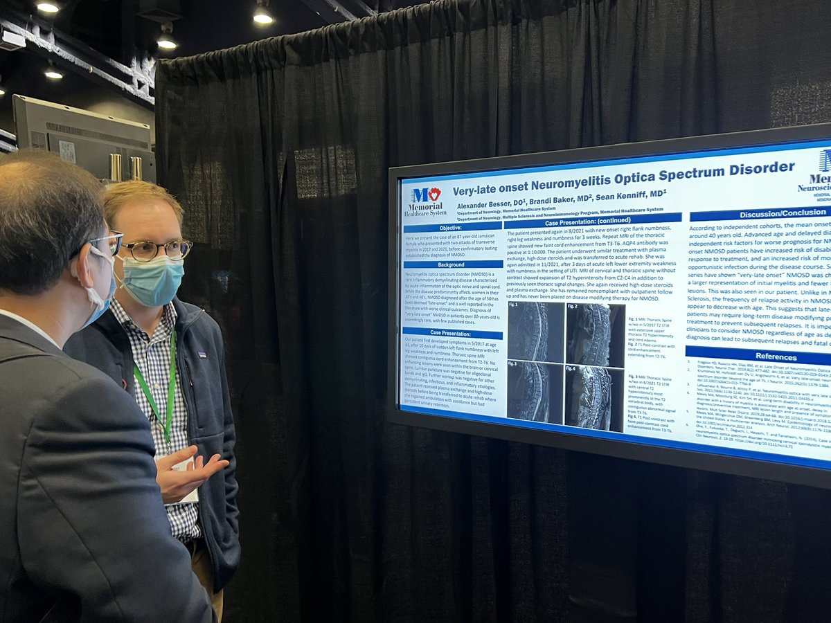 MhsNeurology's tweet photo. We’re proud of our @mhshospital #neurologyresidents Dr. Al Mawed, Dr. Besser, and Dr. Al-Ghazawi for presenting their abstracts at #AANAM @AdnanSubei https://t.co/GyW5VCsVfk