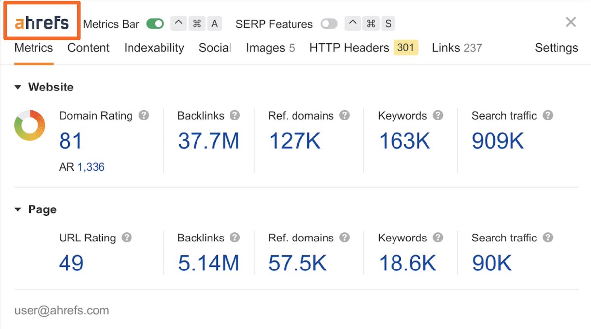 Ahrefs SEO Toolbar A big revamp 🔥 It's timely that we crossed >100k