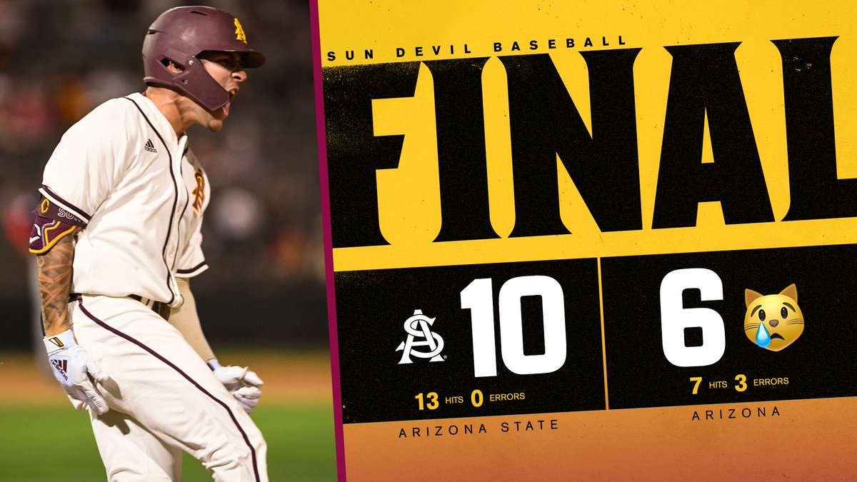 ASU_Baseball's tweet photo. NO‼️ PITY‼️
@williebloom tabs his first win against the team from down south😈 #ForksUp https://t.co/EvQL6KBG6V