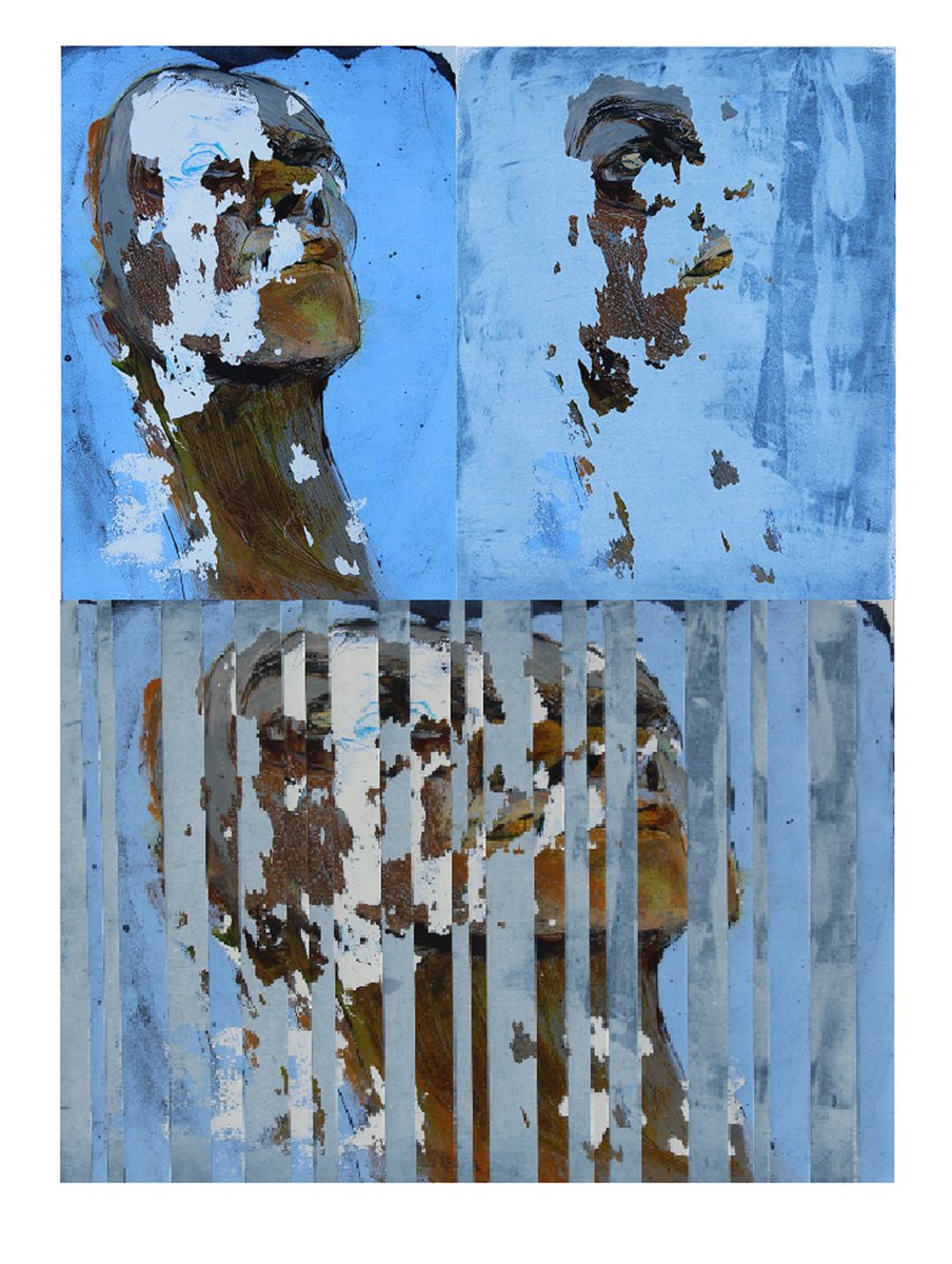 Shwarbo's tweet photo. Twinpact (Kintsugi/Synthesis) Gel Plate Print to Panotrait - 
This combination shows the fortuitous development from what originally looked like a piece of bad fortune, to a really interesting subject.
#printingdemo #arttutorial #arttutor #monoprinting #monoprint  #panotrait https://t.co/7nv5hqWkc3