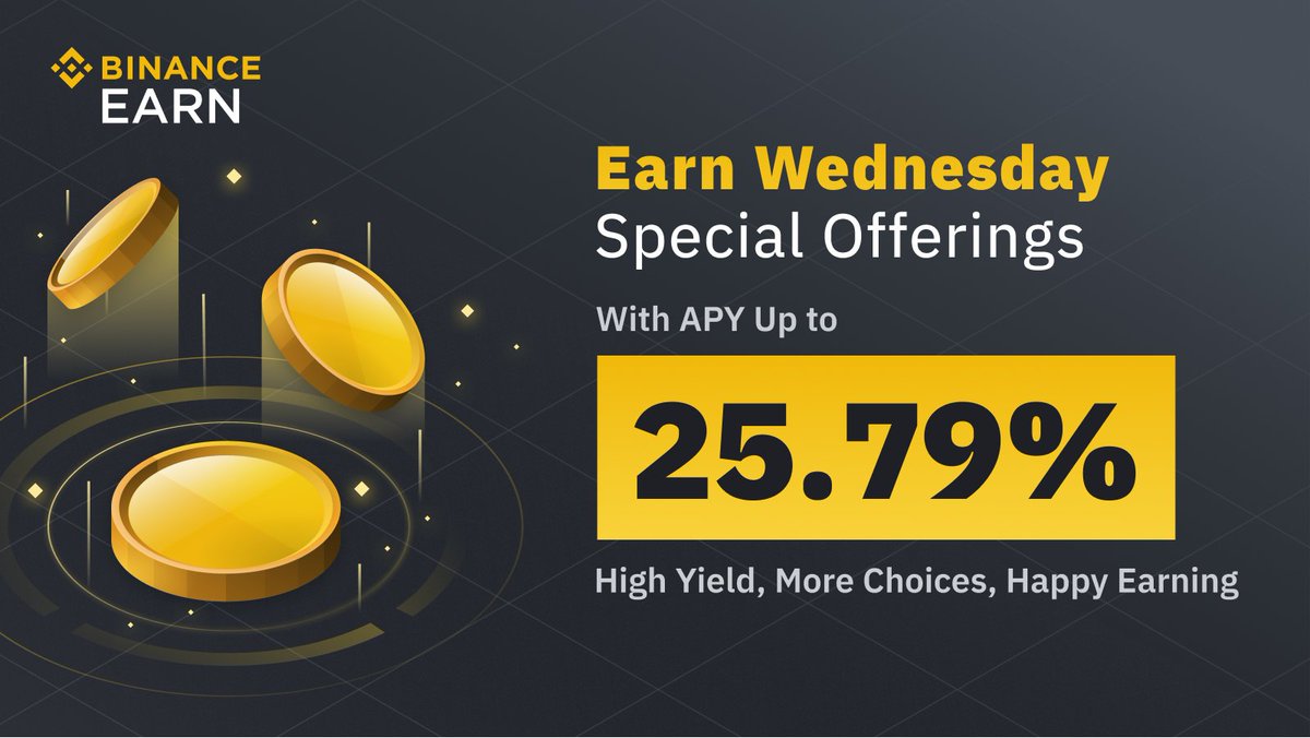Earn Wednesday: High-yield offers available now! 

➡️ binance.com/en/support/ann…
