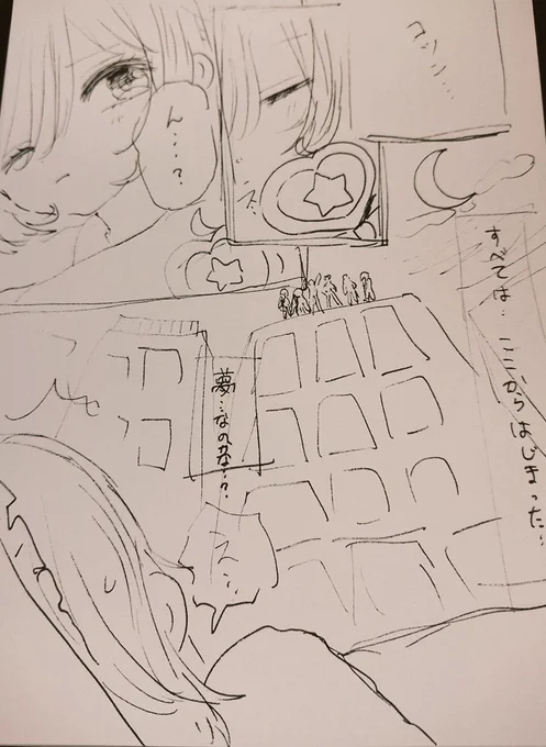 ほんとに雑!!時間なくてラフしか描けなかった(笑)リコちゃんの物語!😆 