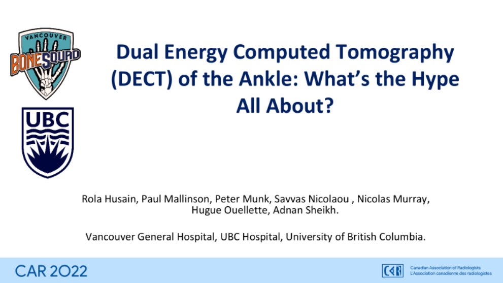 Check out our DECT Poster! ⁦@CARadiologists⁩ #UBCMSK #CAR2022 ⁦@EmergTraumaRad⁩ ⁦@VGHEmergRad⁩ ⁦@canadaradwomen⁩ ⁦@fhberger⁩ ⁦@totallyskates⁩ ⁦@AndrewG1966⁩ ⁦@RadApplWG2022⁩ ⁦@VIradiology⁩ ⁦@AdnanSh41904110⁩ ⁦
