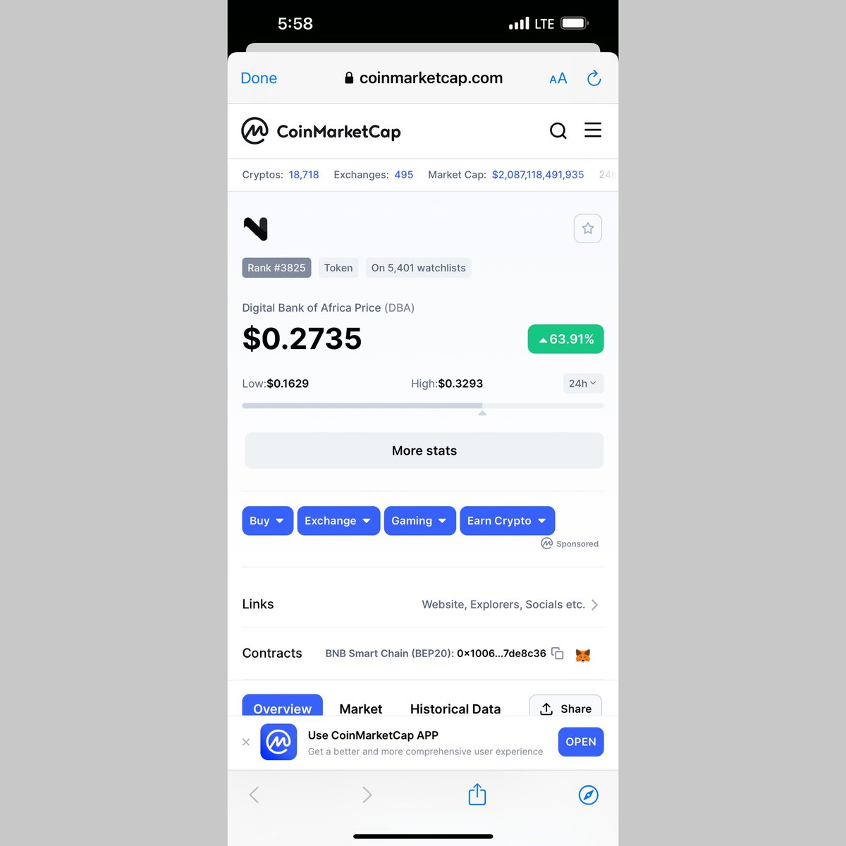 DBACurrency's tweet photo. We up 63% again today. #DBA is blowing up. This coin is undervalued. Fair value of this coin is $10.50 . 

The coin tax every transaction 4% and send it into a black hole. So every second there is a reduction on total supply. With only 85m in supply? 😳

 /1 https://t.co/Tw1Fsw2S72