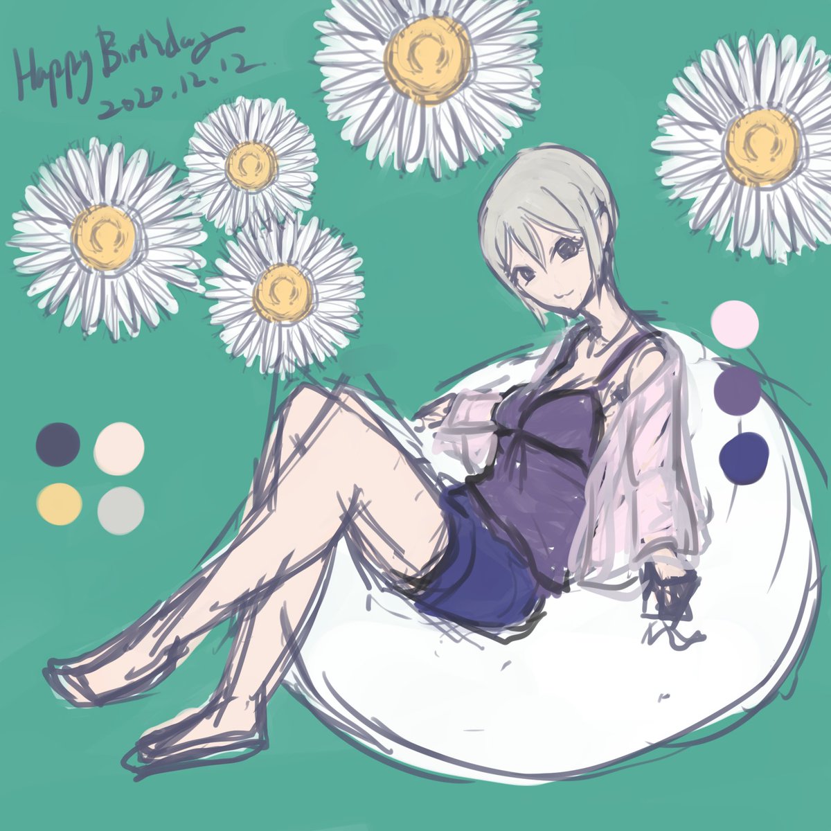 14.一番最初に描く下書きという意味ならこの程度。描き上がりまで全部ラフ説はある。適度にラフな絵を目指しているので。 