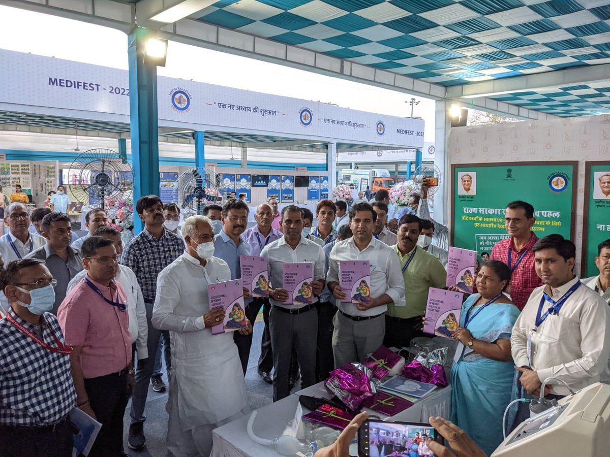 NIPICU's tweet photo. #Rajasthan committed for accelerating #neonatal survival for attainment of #SDGs: Honorable Health Minister Rajasthan Sh. Parsadi Lal Meena @plmeenaINC @AshutoshPedneka @Jksoniias released #NMR #Strategydocument developed by @NhmRJOfficial with support of @NIPICU #MEDIFEST2022 https://t.co/b0jVEKVTqH