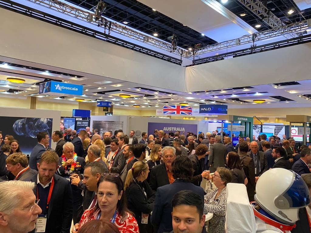 AusSpaceAgency's tweet photo. That’s a wrap on day two of the 37th Space Symposium in Colorado Springs – &amp; what a cracking day it was! We caught up with colleagues from @spacegovuk 🇬🇧 &amp; @csa_asc 🇨🇦 

We also met with big industry players from across the globe – &amp; hosted networking drinks at our Team 🇦🇺 booth. https://t.co/mQJdShSL7w