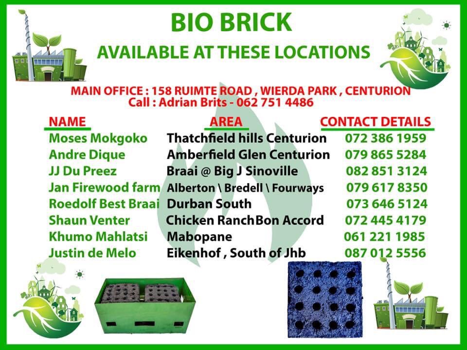 NewAgeArt2's tweet photo. Winter has arrived so get your Bio Brick that burns for 5hours can be used for all heat purposes.
DM: @Bio_Bricks
Stay warm this week
No Smoke/No Toxicity/Reduces Carbon Emission.
Website: https://t.co/eDuT7GCGXU
We are based in Centurion, Wierdapark.
#VirallyHelped
#BioBrick https://t.co/hSbnNY0xzt