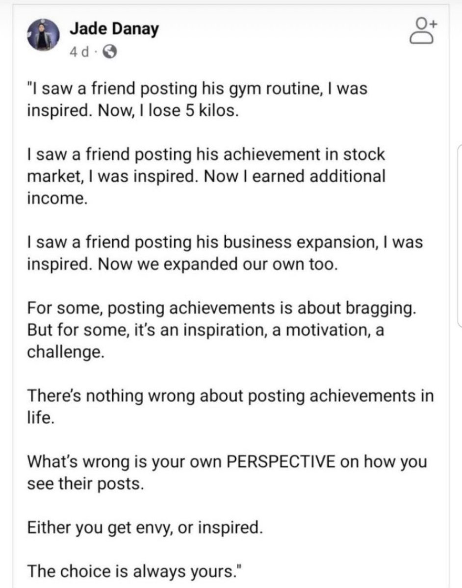 Get better or bitter.

Choice is yours 💯