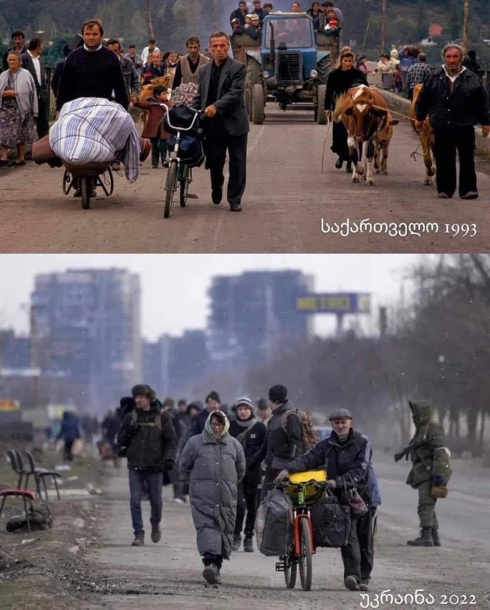 Nanukashow1's tweet photo. Georgia in 1993 &amp; Ukraine now.#RussianWarCrimes #RussiaIsATerroristState https://t.co/EgwkdazQ9L