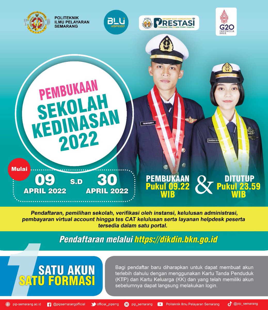 official_pipsmg's tweet photo. Pengumuman!!!
Catat tanggalnya!
Siapkan syaratnya!
Pahami alurnya!
Pembukaan pendaftaran sekolah kedinasan sudah dekat👋Jangan lewatkan kesempatan ini untuk mengabdi pada negara!
@kemenhub151
@BPSDMP151
@BKNgoid
@official_pipsmg
#kemenhub151
#bpsdmp151
#bkngoid
#kedinasan https://t.co/1y4OqzQQ8H