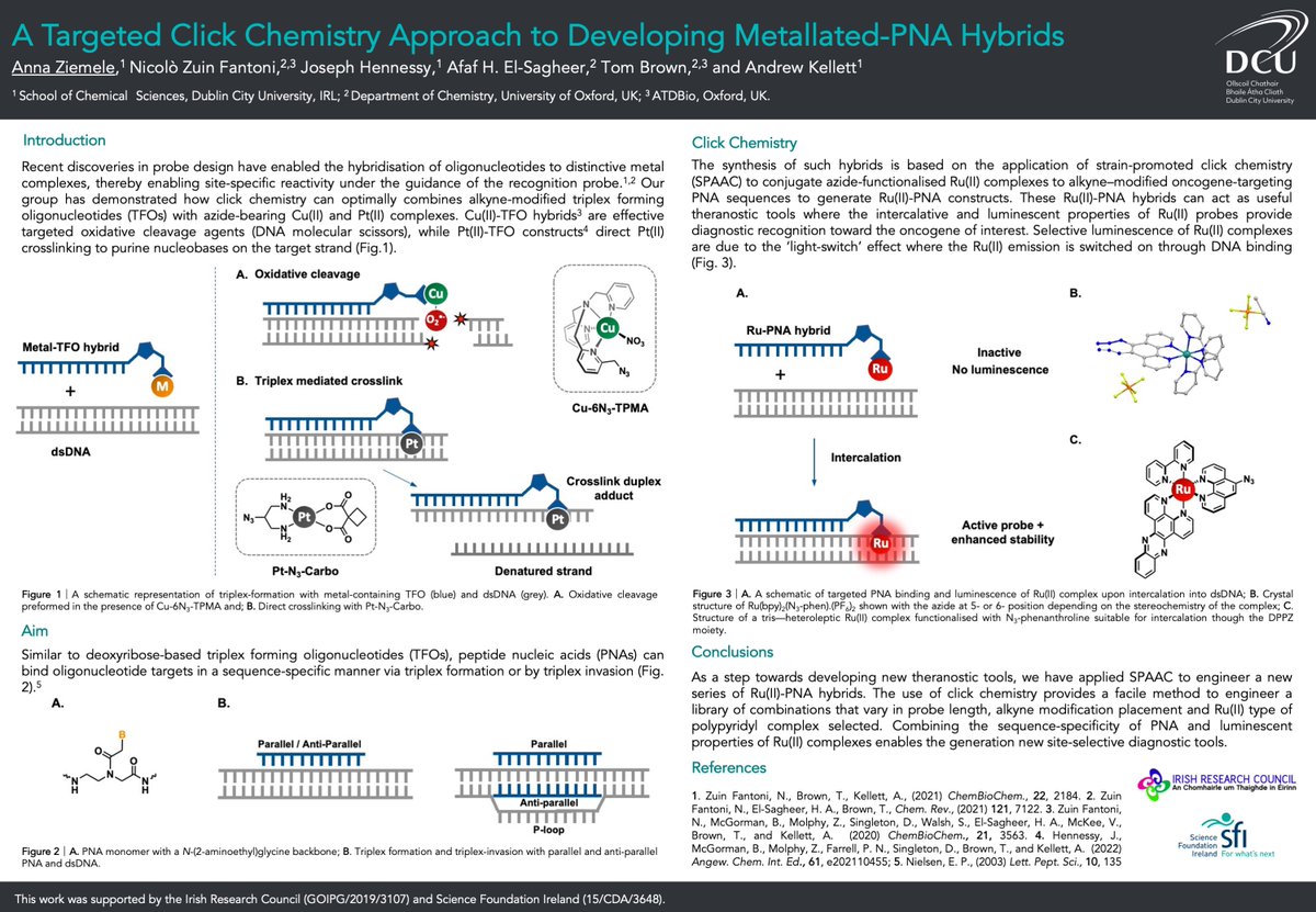 LPMHealthcare's tweet photo. A Targeted Click Chemistry Approach to Developing Metallated-PNA Hybrids 
#AZiemele #OligoOx22 https://t.co/3dCDCOWYuA