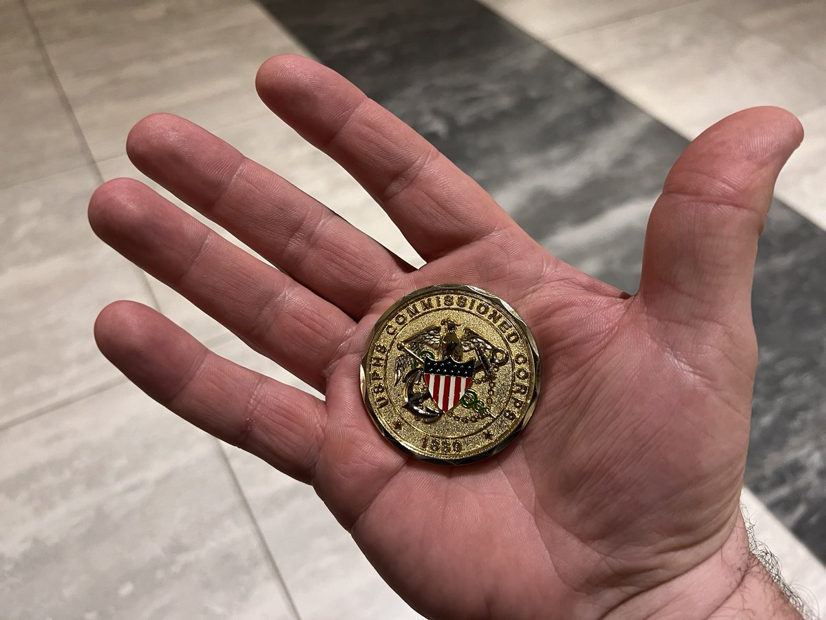 jessecbliss's tweet photo. I am beyond honored and humbled after being coined at dinner tonight by LCDR James Gooch, “For my leadership and support in advancing the strategic approach and development of resources to aid the response to environmental public health hazards during Concurrent Disasters” https://t.co/C3ZxRdLU3a