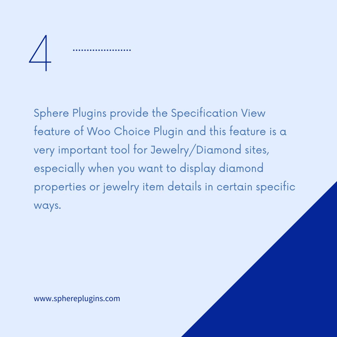 SpherePlugins's tweet image. Specification View feature of Woo Choice Plugin is an important tool for jewelry/diamond sites, especially when you want to display diamond properties or jewelry item details in certain specific ways.
 wordpress.org/plugins/woo-bu…

#woochoiceplugin #woochoiceringbuilder #woocommerce