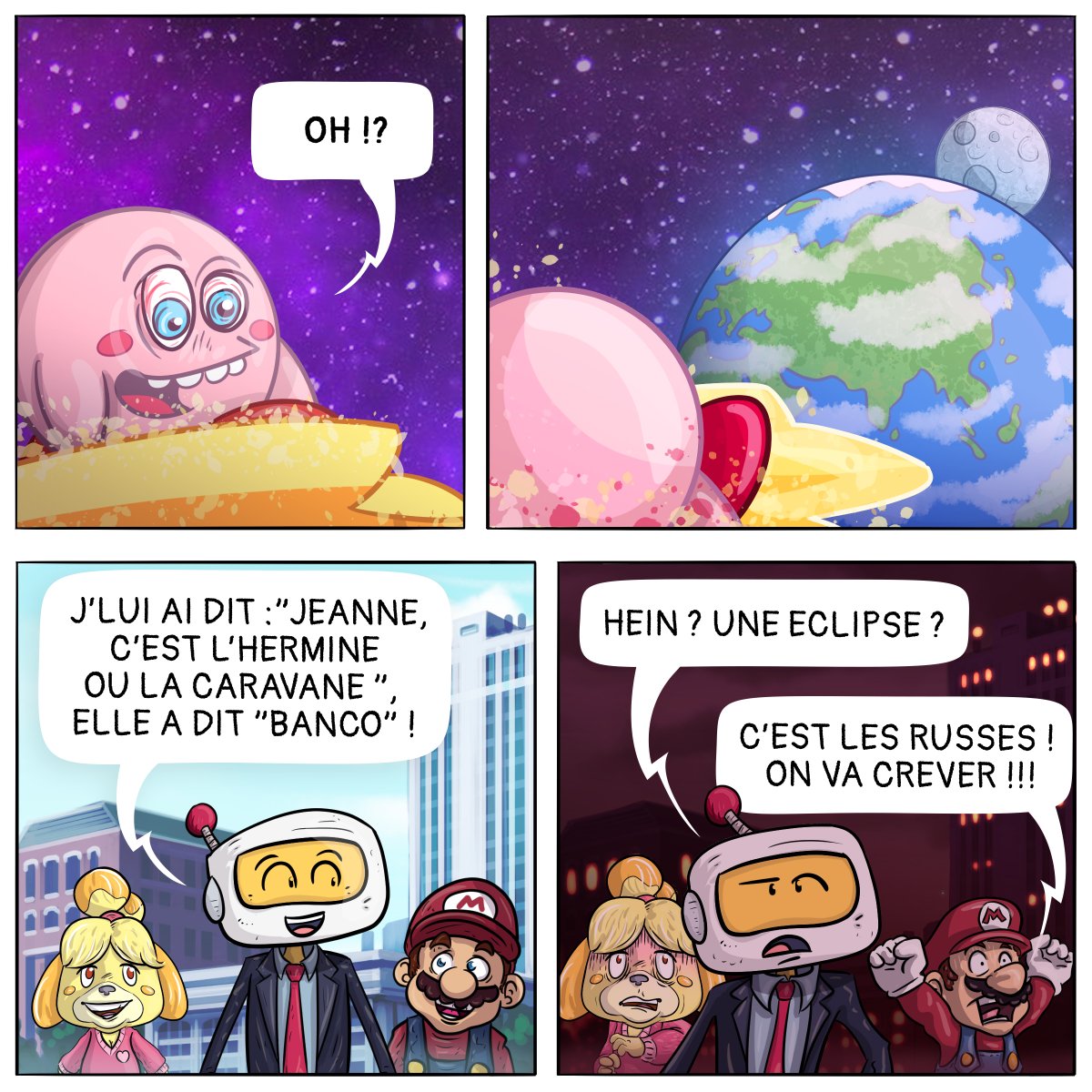 _JuDarK's tweet photo. Petit remaster de ma BD Du 28 Mars sur Nintendo-Master #KirbyandtheForgottenLand #kirby #Nintendo #NintendoSwitch #videogames #art #earth #bd #humour #clipstudiopaint #xppen #xppenartistpro22 #comics #france #montpellier #nintendomaster #cartoonmaster https://t.co/LEJn2Kq3Ws