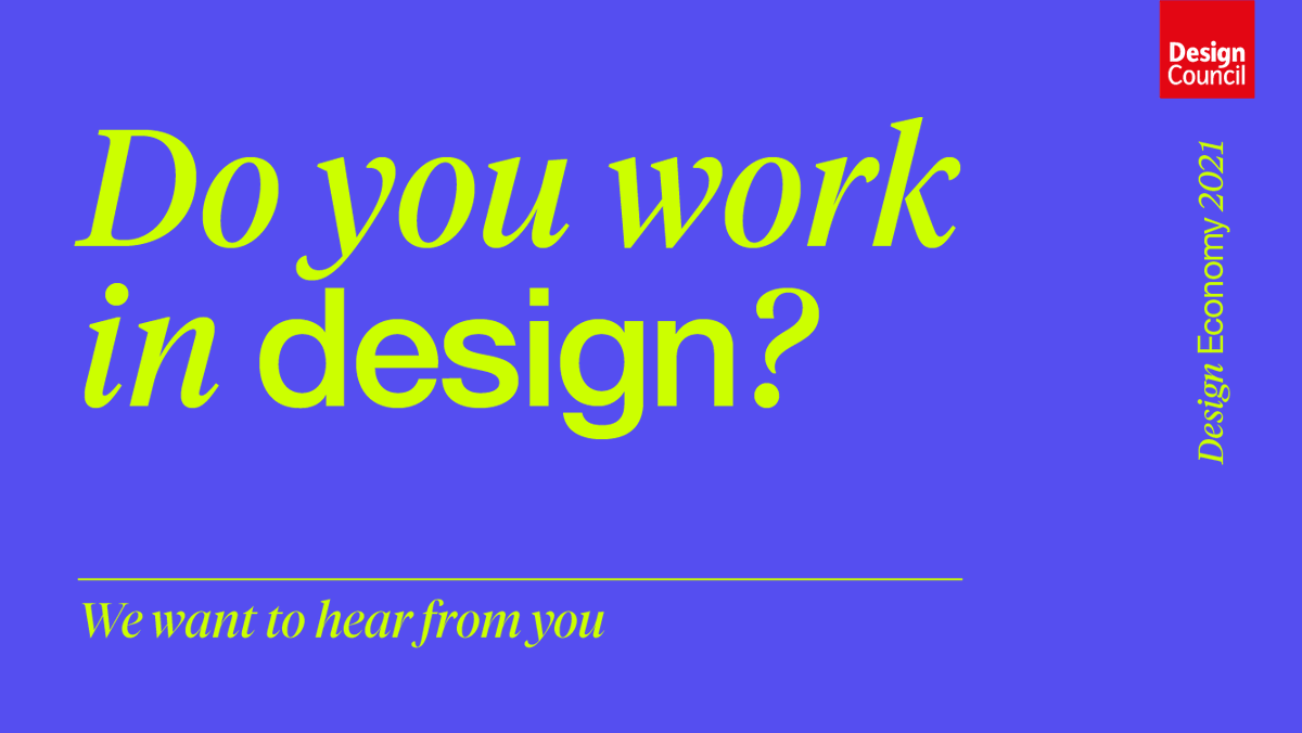 TheSBID's tweet photo. Do you work in design? @designcouncil wants to hear from you. They are delivering the most comprehensive research into the demographic breakdown of the design economy, and its intersectionality. Take the survey here: https://t.co/bbo84MDjtx
#designeconomy #valueofdesign https://t.co/L4DCiRkSH8