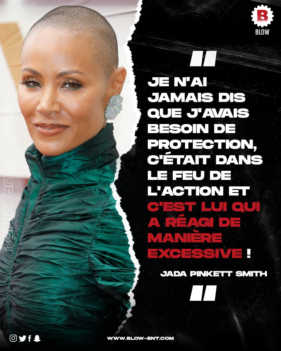 BLOW_ent's tweet photo. #JadaPinkettSmith est revenue sur la giffle que #WillSmith a donné à #ChrisRock pour la "Défendre" après "une blague de trop" concernant son alopécie et ... on te laisse juger tellement on a pas les mots 😔🤦‍♂️ . https://t.co/rmO7aBQvhr