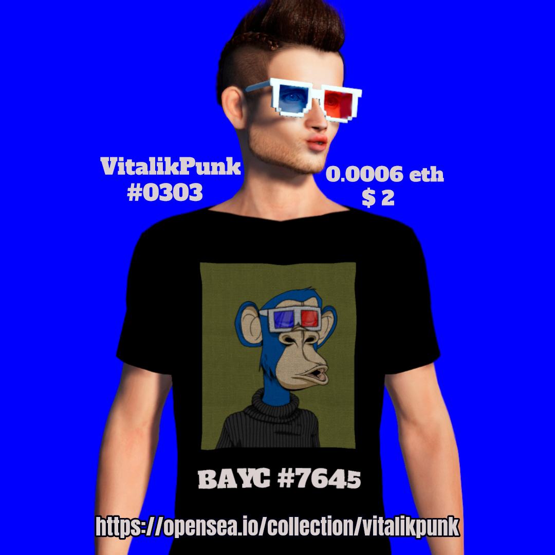 Unique VitalikPunk #0303 just $2  0.0006 eth
opensea.io/collection/vit…
1000 Unique Vitalik Punks
 Allusions to NFTs, brands, movies etc are not copy-paste so they wont be like the originals
#nft #NFTCollection #NFTartist #nftcollectors #nftgiveaway #BoredApeYC #nfts #Opensea #BAYC