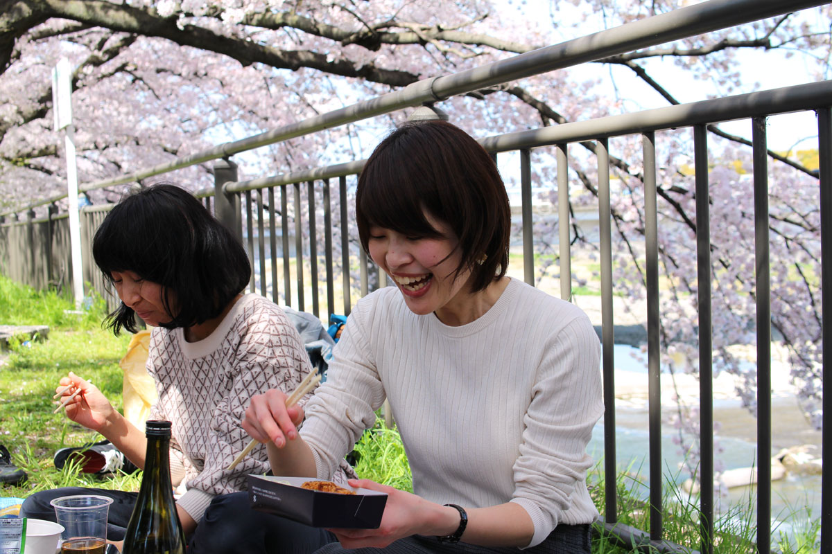 KAZARIYA_okami's tweet photo. 桜満開の鴨川で、お花見！ https://t.co/zedK7bX2NA