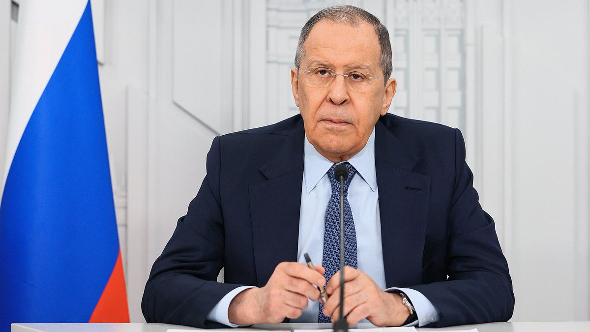 RussianEmbassy's tweet photo. FM #Lavrov: We see the purpose of the blatantly false provocation on #Bucha as a pretext to torpedo the ongoing negotiations between #Russia and #Ukraine at a time when some light has appeared at the end of the tunnel. https://t.co/mowm2oTBjb