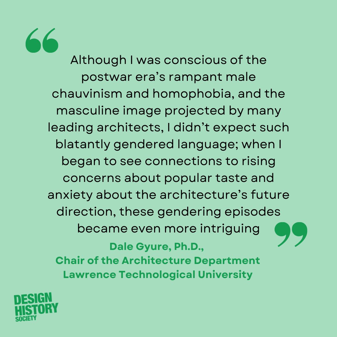 Design History Society (@sodesignhistory) on Twitter photo Starting tomorrow, new seminar series "Hidden Histories: Gender in Design"
Read <a href="/dhs_ambassadors/">DHS Ambassadors</a> <a href="/AlexandraBanis4/">Alexandra Banister</a> in conversation with panelist Dale Gyure on their paper "Frivolous Decorators: the Gendering of “Ballet School” Architecture in the 1960s"
bit.ly/3v1wvCo Starting tomorrow, new seminar series "Hidden Histories: Gender in Design"
Read <a href="/dhs_ambassadors/">DHS Ambassadors</a> <a href="/AlexandraBanis4/">Alexandra Banister</a> in conversation with panelist Dale Gyure on their paper "Frivolous Decorators: the Gendering of “Ballet School” Architecture in the 1960s"
bit.ly/3v1wvCo
