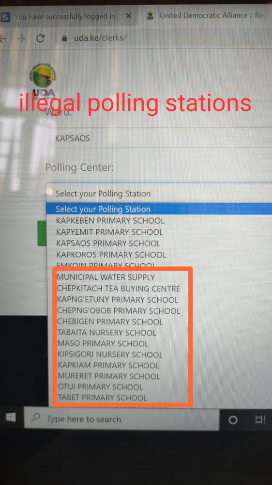 ArapTilingi's tweet photo. Plans in Uasin Gishu to rig in @ckositany,they have registered non existing polling stations,we will not allow this,we will not wait for it to happen @UDAKenya please check your Portal now. @WilliamsRuto,please note that unfair nominations will cost you the presidency. https://t.co/lNzNBZc47P