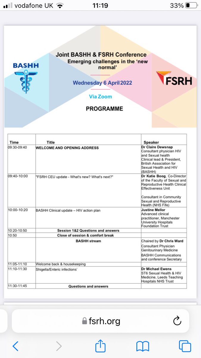 katecamCSRH's tweet photo. Really enjoying the program @FSRH_UK and @BASHH_UK joint conference https://t.co/Oxv1MlaZ6P