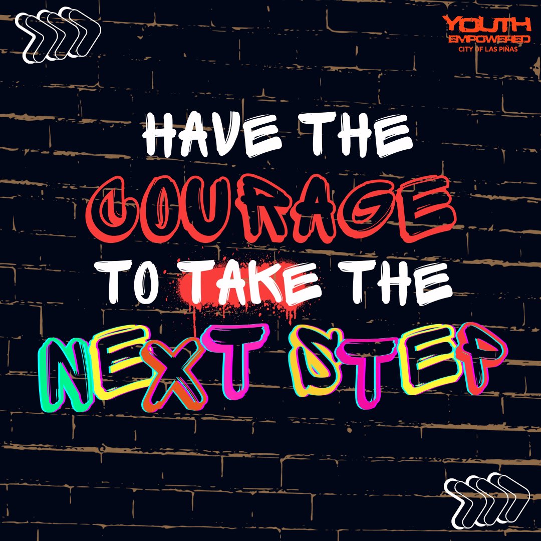 YELaspinas's tweet photo. Get out of your comfort zone. Have the courage and take the NEXT STEP. See you on APRIL 30, 2022, 4:00 PM at COG Las Piñas!♥️

Tara na sa YOUTH EMPOWERED LAS PIÑAS ONSITE EVENT! Sama sama tayong hahakbang muli!🔥

#YELasPiñas #YouthOnsiteEvent #NextStep https://t.co/ldK4r8aAbS