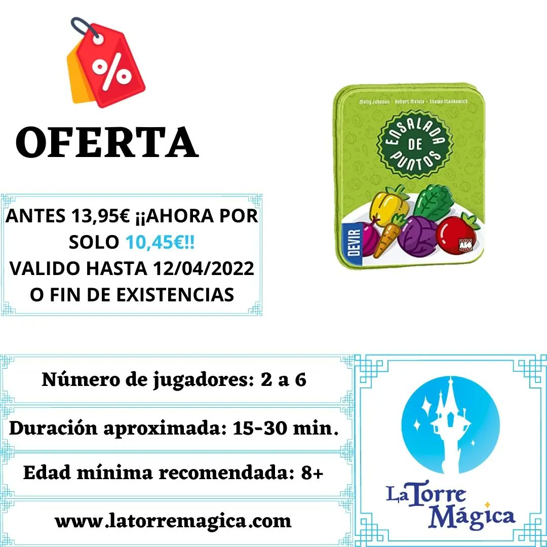 la_torre_magica's tweet photo. Como cada miércoles llegan los juegos a PRECIOS MÁGICOS. 

- #elcastillodelterror de @atomoeditorial 
- #ensaladadepuntos @deviriberia 
- #monstrys de @EdicionsE 
- #fastfoodbattle de @mixinjuegos 

#latorremagica #latorremágica #juegosapreciosmagicos #juegosenoferta https://t.co/uU7FRdXVtY