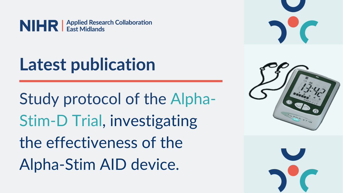 📰NEW PUBLICATION

A study protocol of the Alpha-Stim-D Trial has been published. The study is investigating the clinical and cost-effectiveness of Alpha-Stim AID in patients seeking treatment for moderate severity #depression in primary care.

🔗bit.ly/3JjrsCl