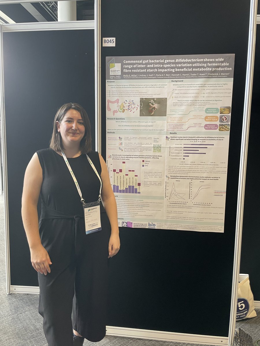 CJStewart7's tweet photo. Lovely to bump into @MicrobioMolly and hear all about her interesting work with Bifido! @MicrobioSoc #Microbio22 #B045 https://t.co/qek3edYOUk