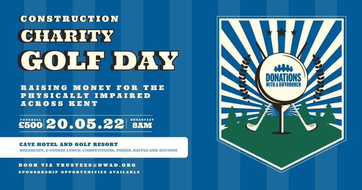 Have you booked yet?

Our fundraising golf day is just over 6 weeks away. 

Join your #construction industry peers for a morning of golf and competitions, followed by a long lunch!

Contact us via trustees@dwad.org to reserve your places

#fundraising #golfday