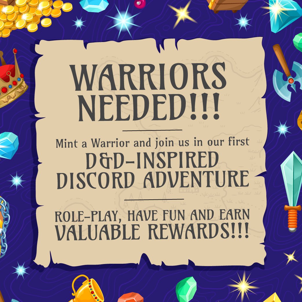 WarriorsClubNft's tweet photo. Awesome new! Our initial Alpha round was a huge success and the games have begun! Who is ready to join the next round...? https://t.co/YiYnuBwwGC