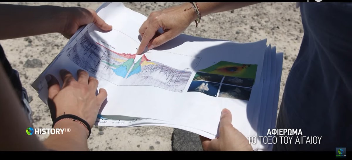 ProjectSantory's tweet image. In @COSMOTE docuseries “The bow of the Aegean” Assoc. Prof. Evi Nomikou and coordinator of @ProjectSantory along with researcher Ioanna Tsikoudi, walks us through the volcanic history of #Santorini and talks about Kolumbo – the most active submarine #volcano in the Mediterranean!
