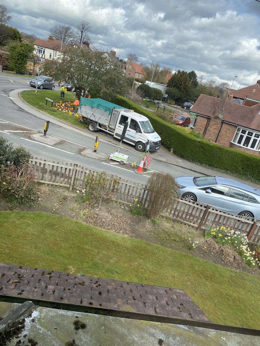 VickiAdele's tweet photo. @ER_roads @East_Riding what an absolute joke! As if the roadworks aren’t bad enough, wheelchair users, prams now can’t safely cross the road or even walk on the path. 😡 https://t.co/KR08AItMQU