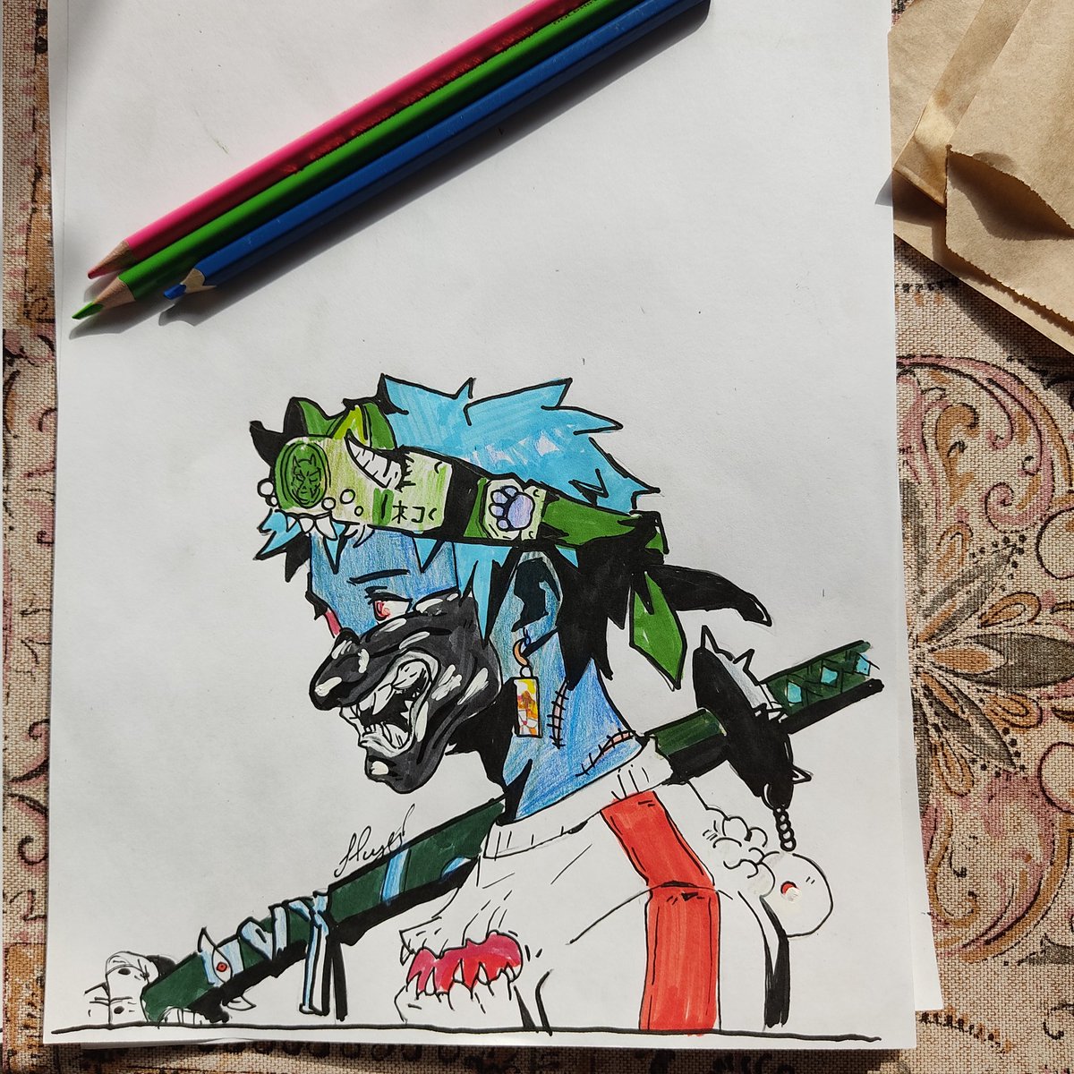 TimkasFather's tweet photo. Hand drawing by Timka 11 yo (first kid-artist of @DezukiOfficial family 💞) like usually with the best wishes and respect ❤️😀🤩👍🎉 https://t.co/whWMmhrDZz