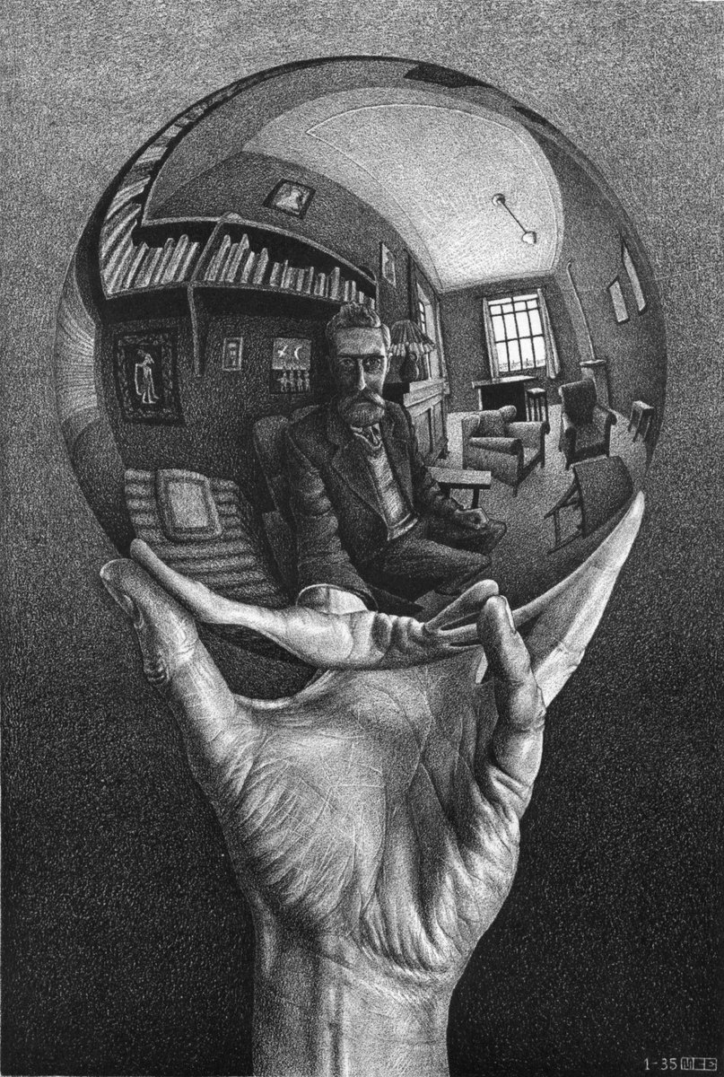 Arteymas_'s tweet photo. Mano con esfera reflectante, 1935, M.C. Escher https://t.co/QyzvQUHHHC