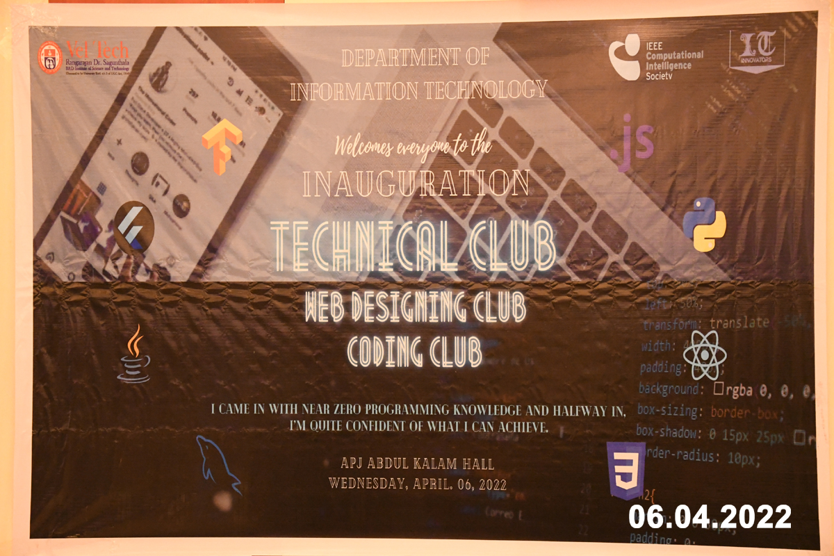 veltechofficial's tweet photo. A short glimpse of the inauguration of the "Technical Club" by the Department of Information Technology happened on our campus on 6th April 2022.
View more: https://t.co/2wp8zmIEQe
#VEL_TECH #VELTECH #IT #clubinauguration #inauguration #TechnicalClub #InformationTechnology https://t.co/r92mxFSq3t