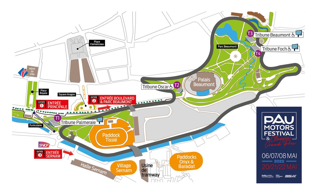 On vous explique le fonctionnement de la billetterie : bit.ly/36WJo8V 📌
4 tribunes au choix :
🌳 Au cœur du Parc Beaumont : Tribunes Beaumont ou Foch
🏰 Au niveau du <a href="/PalaisBeaumont/">Palais Beaumont</a> : Tribune Oscar
🌴 Face à la gare : Tribune Palmeraie