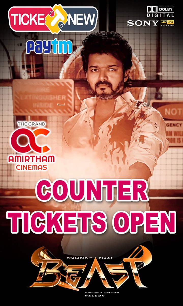 Podra Vediya 💥 Counter tickets open Now 🎟 Grap Your Ticket :: @Paytm @TicketNew @AmirthamCinema #BeastMovie #BeastFromApril13th