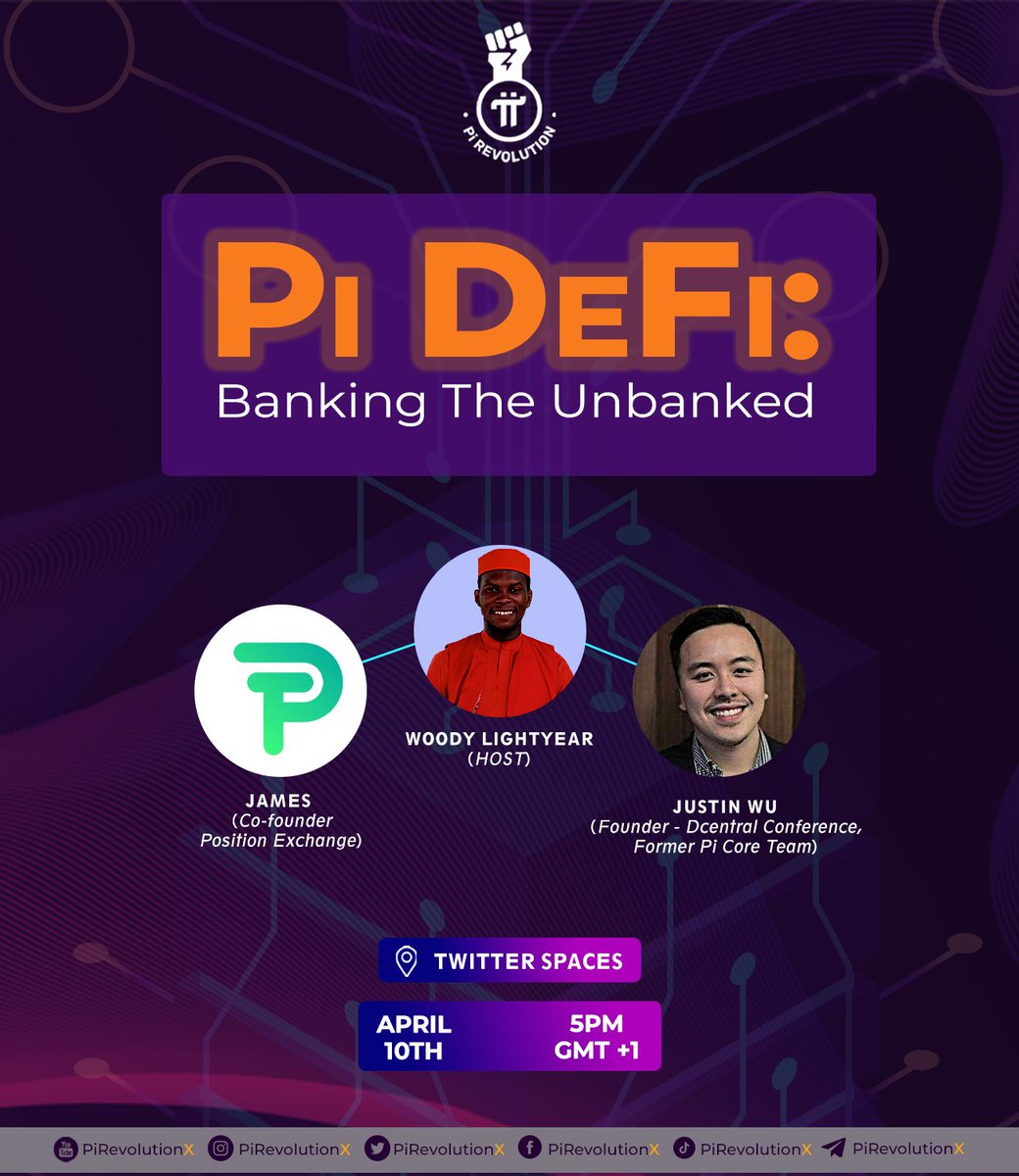 PiRevolutionX's tweet photo. DeFi boom is a very near equivalent of an apocalyptic event for the traditional centralized financial institutions, but it's still at infancy.
@hackapreneur &amp; @PositionEx will help us see Pi in it.

Space Link:
https://t.co/3jAN2XO47Q

Pi group➡️https://t.co/gMDfIGpTQd #PiNetwork https://t.co/EMGTwiI66z